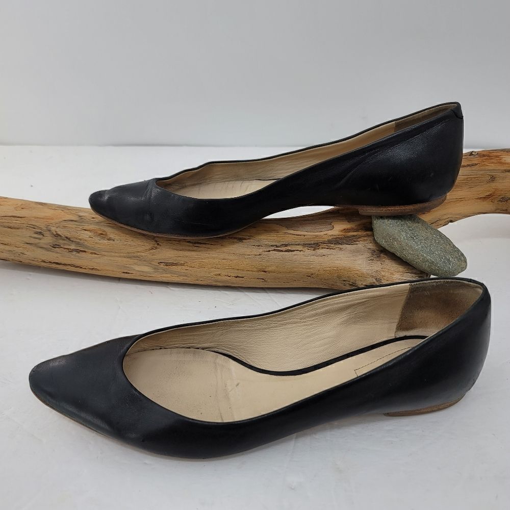 Chloe black pointy toe leather flats